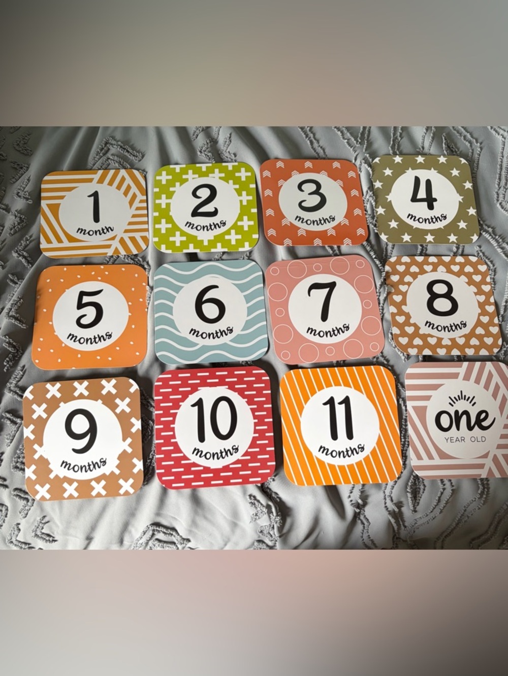 Monthly Baby Milestone Cards - Colorful Set
